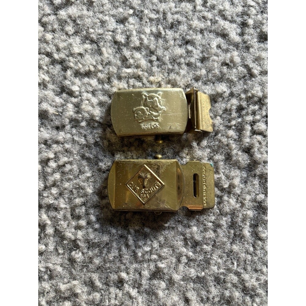 VTG Cub Scouts Brass Belt Buckles Kids Solid Brass Tiger Cub